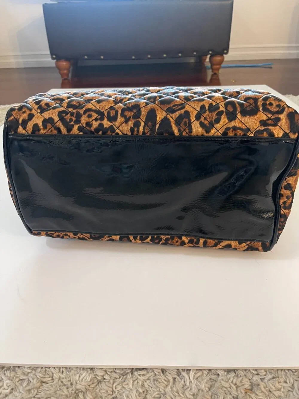 Vintage Betsey Johnson Y2K Leopard Bow Satchel Bag